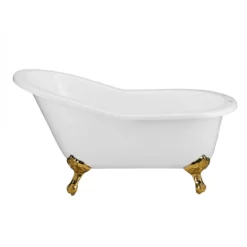 Adela 62 Inch Cast Iron Slipper Clawfoot Tub - Flat Rim - Rim Faucet Drillings 16 Adela 62 Inch Cast Iron Slipper Clawfoot Tub - Flat Rim - Rim Faucet Drillings -VINTAGE TUB Store lg60slf7wsis front 1