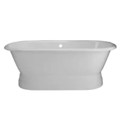 Oxford Cast Iron Freestanding Soaking Tub - No Faucet Drillings -VINTAGE TUB Store lg66de0w8pw front 3 2
