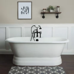 Oxford Cast Iron Double Ended Pedestal Tub Package - Rim Faucet Drillings