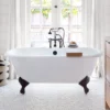 Cambridge Cast Iron Double Ended Clawfoot Tub - Rim Faucet Drillings -VINTAGE TUB Store lg66de7wdib 2