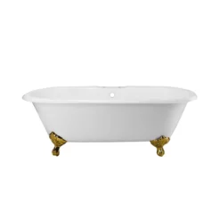 Cambridge Cast Iron Double Ended Clawfoot Tub - Rim Faucet Drillings -VINTAGE TUB Store lg66de7wdis 2 11