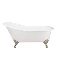 Charlotte Cast Iron Slipper Clawfoot Tub - Rim Faucet Drillings -VINTAGE TUB Store lg67sl7wsibn 2 3
