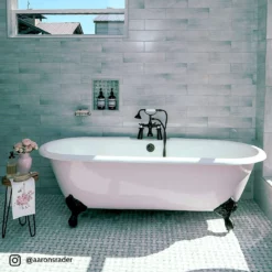 Cambridge Cast Iron Double Ended Clawfoot Tub - Rim Faucet Drillings -VINTAGE TUB Store lg72de7wdib aaronsrader