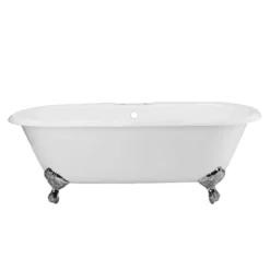 Cambridge Cast Iron Double Ended Clawfoot Tub - Rim Faucet Drillings -VINTAGE TUB Store lg72de7wdic 2 3