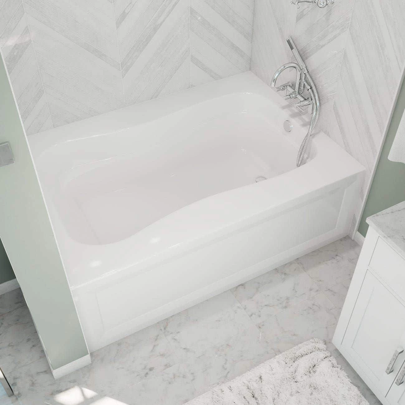 Marratta Acrylic 60 Inch Alcove Bathtub - White 3 Marratta Acrylic 60 Inch Alcove Bathtub - White