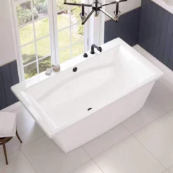 Optik 66 Inch Double Ended Freestanding Bathtub - White -VINTAGE TUB Store optik f 6636 white top deco xsz97k4vypq33qpg