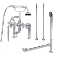 Windsor Acrylic Double Ended Clawfoot Tub Package - Rim Faucet Drillings -VINTAGE TUB Store packagenoshut 2