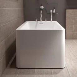 Purescape 56 Inch Acrylic Freestanding Double Ended Bathtub - White -VINTAGE TUB Store ps327b 06