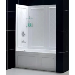 DreamLine Infinity-Z 56-60 In. W X 60 In. H Semi-Frameless Sliding Tub Door And QWALL-Tub Acrylic Wall Kit, Clear Glass 16 DreamLine Infinity-Z 56-60 In. W X 60 In. H Semi-Frameless Sliding Tub Door And QWALL-Tub Acrylic Wall Kit, Clear Glass -VINTAGE TUB Store qwall tub 2 wst45hyap07re12v