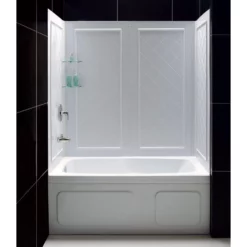 DreamLine Infinity-Z 56-60 In. W X 60 In. H Semi-Frameless Sliding Tub Door And QWALL-Tub Acrylic Wall Kit, Clear Glass 17 DreamLine Infinity-Z 56-60 In. W X 60 In. H Semi-Frameless Sliding Tub Door And QWALL-Tub Acrylic Wall Kit, Clear Glass -VINTAGE TUB Store qwall tub 3 4hpavtigg0dxymcf
