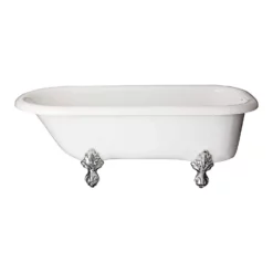 Regent Acrylic Classic Clawfoot Tub - Rim Faucet Drillings -VINTAGE TUB Store r501 c 4