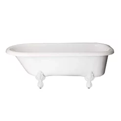 Regent Acrylic Classic Clawfoot Tub - Rim Faucet Drillings -VINTAGE TUB Store r501 p 4