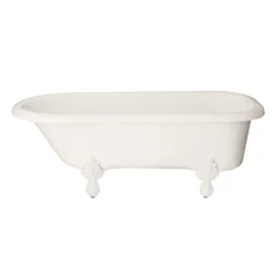 Regent Acrylic Classic Clawfoot Tub - Rim Faucet Drillings -VINTAGE TUB Store r503 p 4