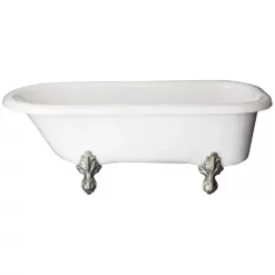 Regent Acrylic Classic Clawfoot Tub - Tub Wall Faucet Drillings -VINTAGE TUB Store r551 n 1