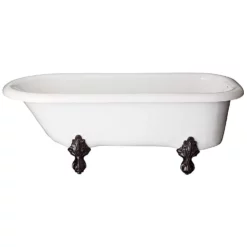 Regent Acrylic Classic Clawfoot Tub - Tub Wall Faucet Drillings -VINTAGE TUB Store r551 o 1