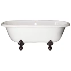 Marquis Acrylic Double Ended Clawfoot Tub - Rim Faucet Drillings