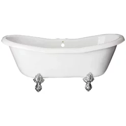Duchess Acrylic Double Slipper Clawfoot Tub - Rim Faucet Drillings
