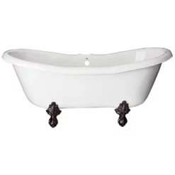 Duchess Acrylic Double Slipper Clawfoot Tub - Rim Faucet Drillings -VINTAGE TUB Store rds551 o rm 1