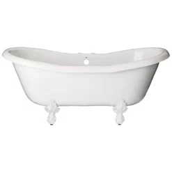 Duchess Acrylic Double Slipper Clawfoot Tub - Rim Faucet Drillings -VINTAGE TUB Store rds551 p rm 1