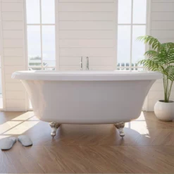 Barrett 66 Inch Double Ended Clawfoot Air Massage Tub - Made In USA -VINTAGE TUB Store rm barrett air wh c life