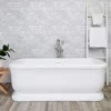 Sundance 67 Inch Matte White Acrylic Double Ended Freestanding Tub