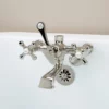 Low Spout British Telephone Clawfoot Faucet With Metal Cross Handles For Riser Connection -VINTAGE TUB Store rm146twspn front 1 1