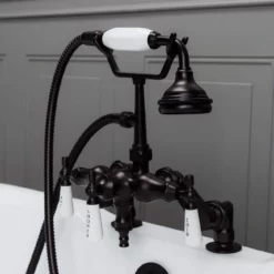 Clawfoot Tub Deck Mount Downspout Faucet With Handshower -VINTAGE TUB Store rm157orb 2 1