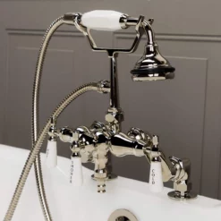 Clawfoot Tub Deck Mount Downspout Faucet With Handshower -VINTAGE TUB Store rm157pn 2 1