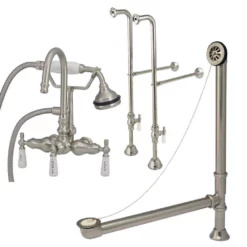 Clawfoot Tub Freestanding Gooseneck Faucet Set -VINTAGE TUB Store rm402fs bn 1
