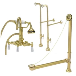 Clawfoot Tub Freestanding Gooseneck Faucet Set -VINTAGE TUB Store rm402fs pb 1