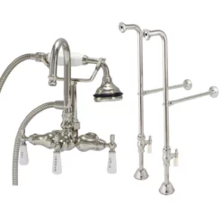 Freestanding Gooseneck Clawfoot Tub Faucet With Handshower -VINTAGE TUB Store rm402pn rmnsl4pn 2
