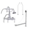 Clawfoot Tub Wall Mount Gooseneck Faucet With Handshower - Tub Drain And Supply Lines Complete Set -VINTAGE TUB Store rm402twcsc 2