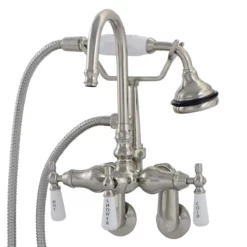 Clawfoot Tub Wall Mount Gooseneck Faucet With Handshower