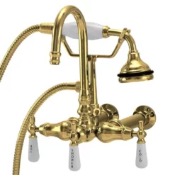 Bathroom Wall Mount Gooseneck Clawfoot Tub Faucet With Handshower 6 Bathroom Wall Mount Gooseneck Clawfoot Tub Faucet With Handshower -VINTAGE TUB Store rm404 pb 1
