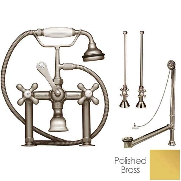 Clawfoot Tub Rim Mount English Telephone Faucet With Handshower - Drain And Supply Lines Complete Set 5 Clawfoot Tub Rim Mount English Telephone Faucet With Handshower - Drain And Supply Lines Complete Set - Image 3