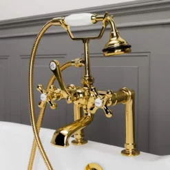 Vintage Clawfoot Tub Deck Mount English Telephone Faucet With Handshower 11 Vintage Clawfoot Tub Deck Mount English Telephone Faucet With Handshower -VINTAGE TUB Store rm462pb side 2