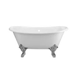 Monarch Cast Iron Double Slipper Clawfoot Tub - No Faucet Drillings - Monarch Feet -VINTAGE TUB Store rm59ds0 mc front 1 2