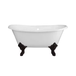 Monarch Cast Iron Double Slipper Clawfoot Tub - No Faucet Drillings - Monarch Feet -VINTAGE TUB Store rm59ds0 morb front 1