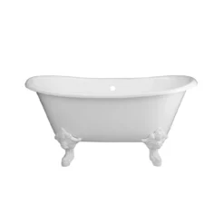 Monarch Cast Iron Double Slipper Clawfoot Tub - No Faucet Drillings - Monarch Feet -VINTAGE TUB Store rm59ds0 mw front 1