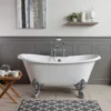 Monarch Cast Iron Double Slipper Clawfoot Tub - Rim Faucet Drillings - Monarch Feet -VINTAGE TUB Store rm59ds7 mc front