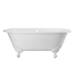 Kensington Cast Iron Double Ended Clawfoot Tub - No Faucet Drillings -VINTAGE TUB Store rm60de0w 3 1