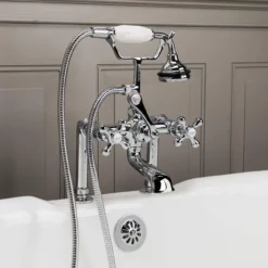 Laurent Cast Iron Double Ended Pedestal Tub - Rim Faucet Drillings -VINTAGE TUB Store rm60de7ped 3