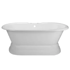 Laurent Cast Iron Double Ended Pedestal Tub - Rim Faucet Drillings -VINTAGE TUB Store rm60de7ped 6