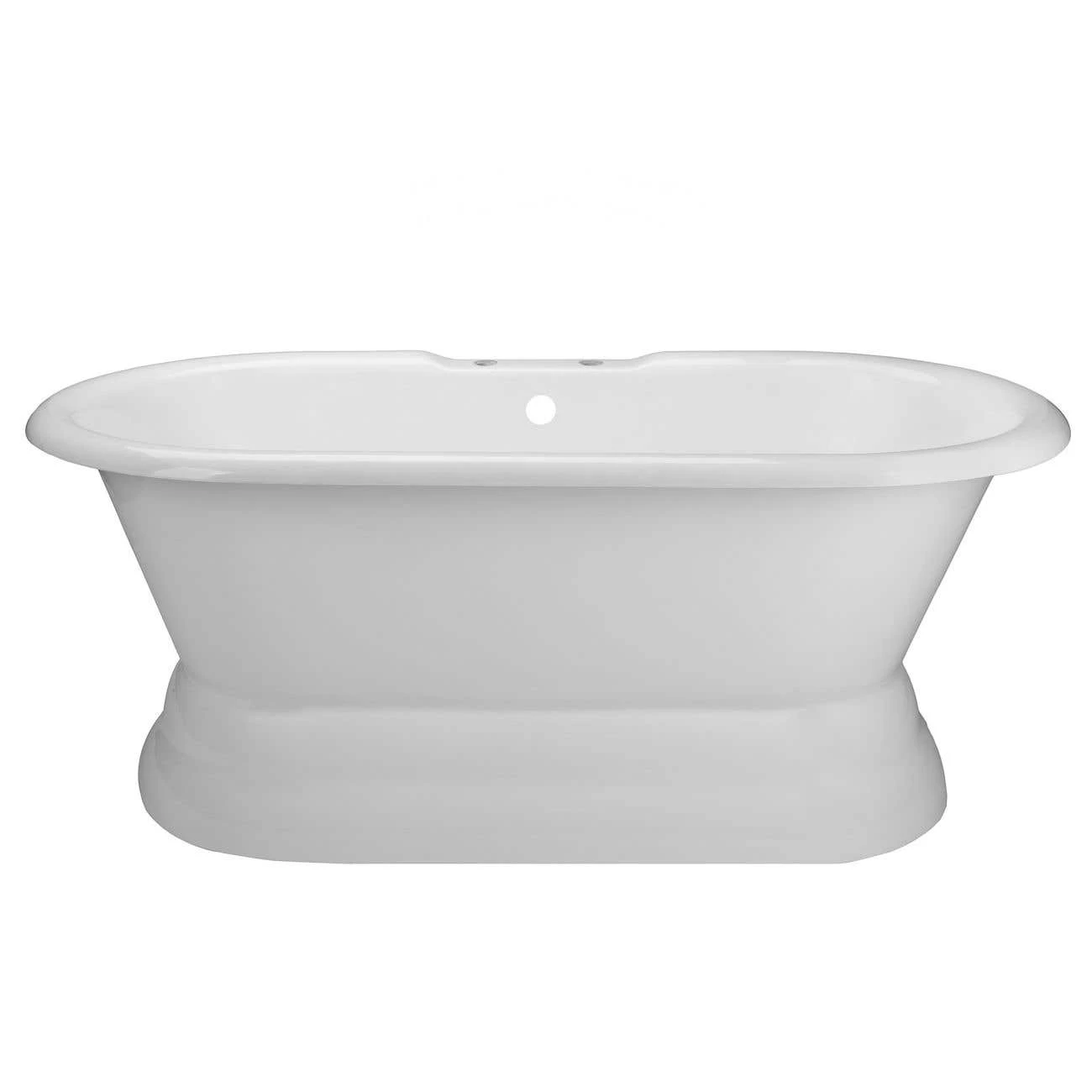 Laurent 66 Inch Cast Iron Double Ended Pedestal Tub Package - White / Chrome Fixtures 8 Laurent 66 Inch Cast Iron Double Ended Pedestal Tub Package - White / Chrome Fixtures - Image 6