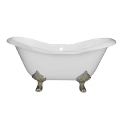 Grace Cast Iron Double Slipper Tub - No Faucet Drillings -VINTAGE TUB Store rm61ds7lpbn front 1 2 2
