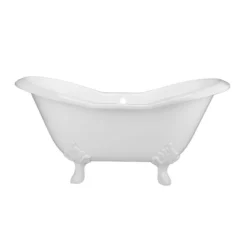 Grace Cast Iron Double Slipper Tub - No Faucet Drillings -VINTAGE TUB Store rm61ds7lpw front 2 2 2