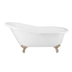 Mila Vintage Cast Iron Slipper Clawfoot Tub - No Faucet Drillings -VINTAGE TUB Store rm61sl0bn 2