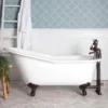 Mila Vintage Cast Iron Slipper Clawfoot Tub - Rim Faucet Drillings -VINTAGE TUB Store rm61sl7 orb life2