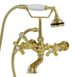 Bathroom Wall Mount English Telephone Clawfoot Tub Faucet With Handshower -VINTAGE TUB Store rm623pb 1