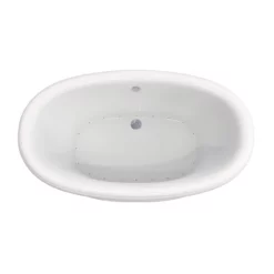 Everett 66 Inch Double Ended Freestanding Air Massage Tub - Made In USA -VINTAGE TUB Store rm66de0airwh wh top
